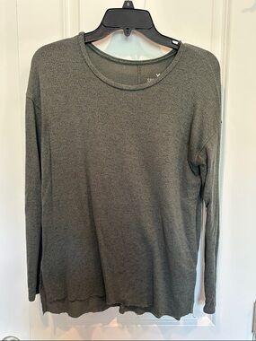 American Eagle Outfitters Soft & Sexy Plush Heather Olive Top